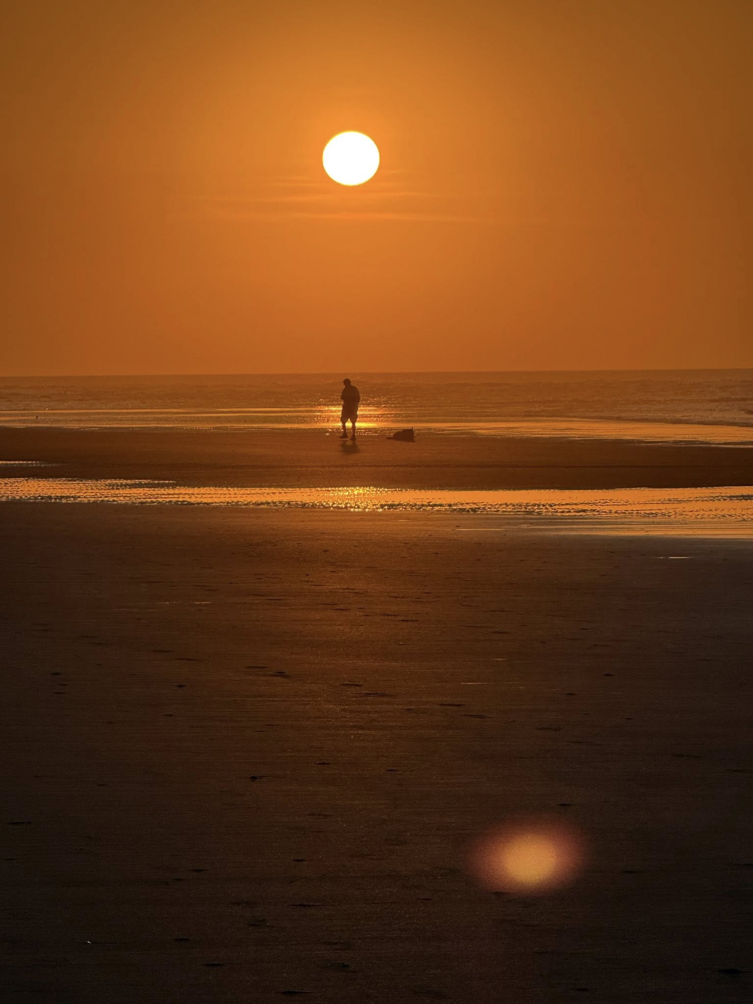 Silhouette at golden hour on Sunset Beach